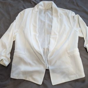 Maurices Size XL White Open Front Blazer